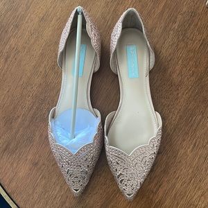 Blue by Betsey Johnson bridal flats, never worn